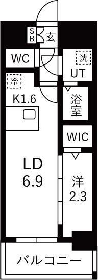 メイクスアート名古屋城西(1LDK/10階)の間取り写真