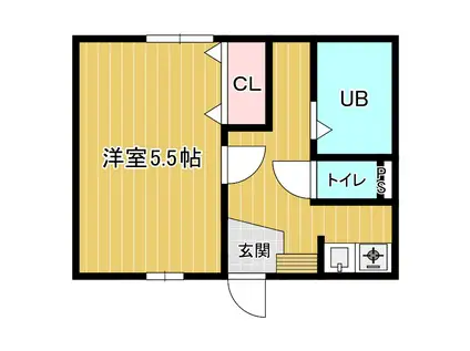 E.Tささやま(1K/2階)の間取り写真