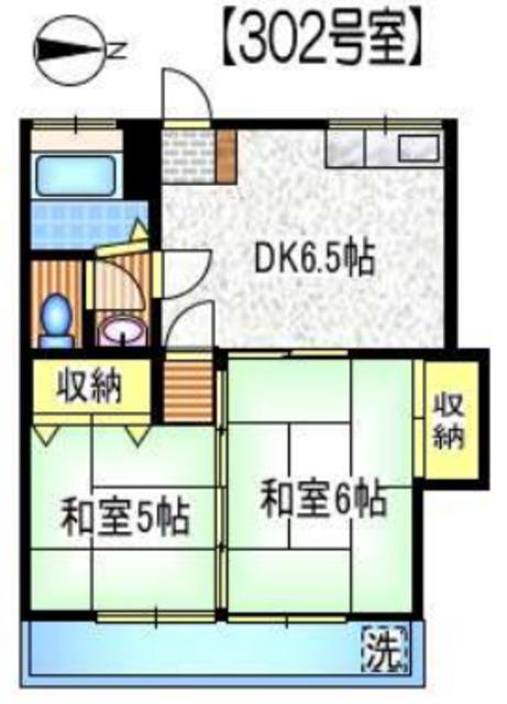 コーポみなと(2DK/3階)の間取り写真