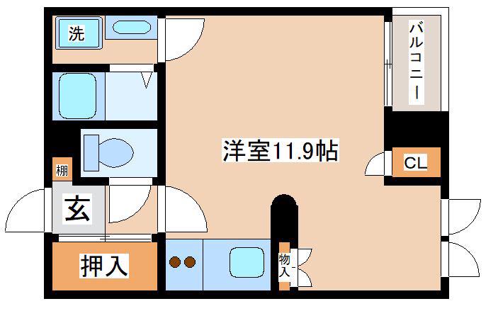 平野レジデンス(ワンルーム/1階)の間取り写真