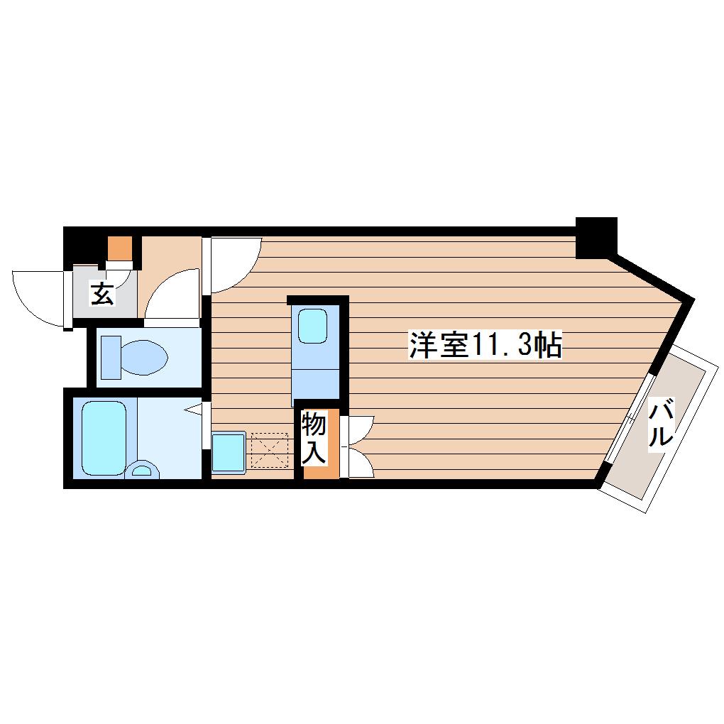 タウンサイド錦(ワンルーム/3階)の間取り写真