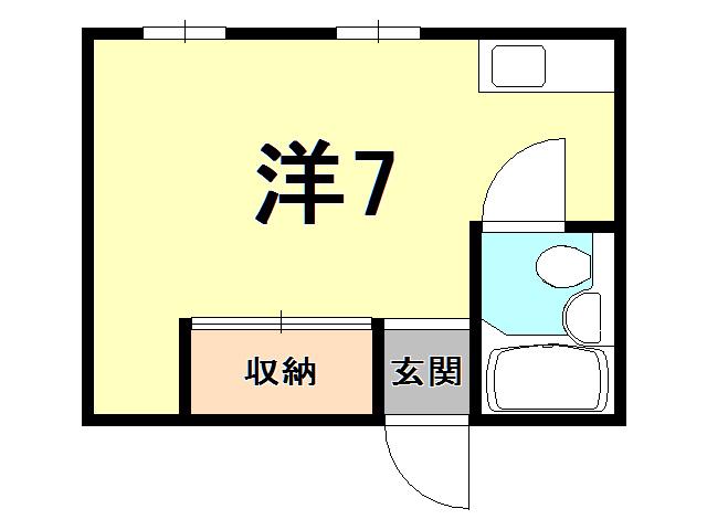 カッシーナ甲子園(ワンルーム/2階)の間取り写真
