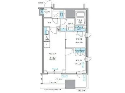 パークアクシス東日本橋(2DK/8階)の間取り写真