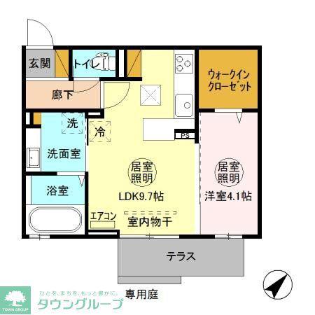 フィオーレ金田西(1LDK/1階)の間取り写真