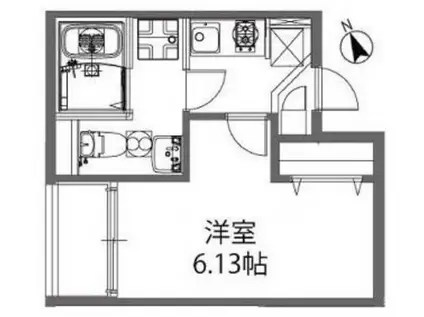 モダンアパートメント高田馬場(1K/1階)の間取り写真