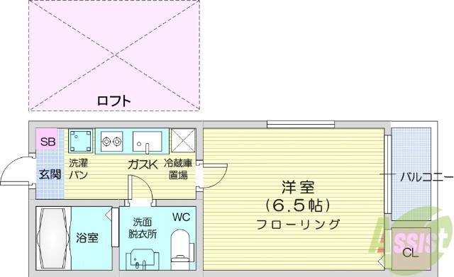 MTコーポⅡ(1K/1階)の間取り写真