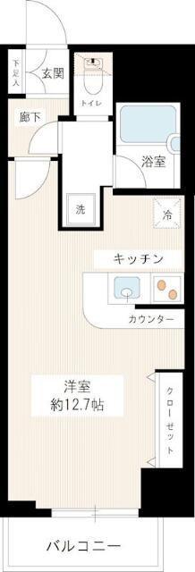 カスタリア新宿御苑(ワンルーム/11階)の間取り写真