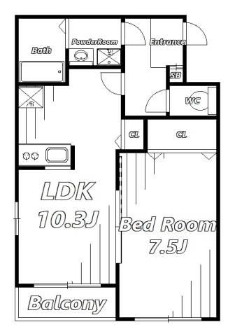 カーサメイプル千葉中央(1LDK/3階)の間取り写真
