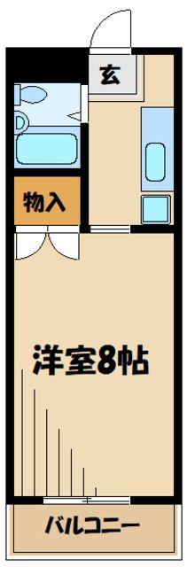 パークサイドさがみ野(1K/1階)の間取り写真