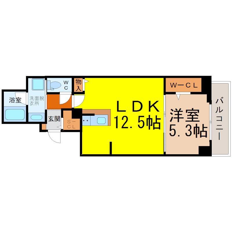 RESIDENCE TACHIBANA(1LDK/2階)の間取り写真