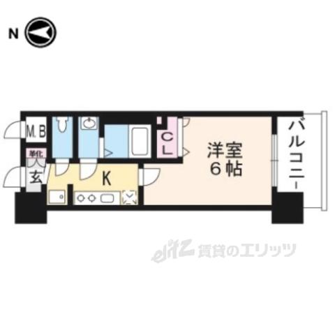 ヴィラ七条西洞院(1K/5階)の間取り写真