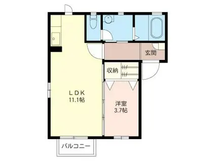 サンクレイドル63 I(1LDK/2階)の間取り写真