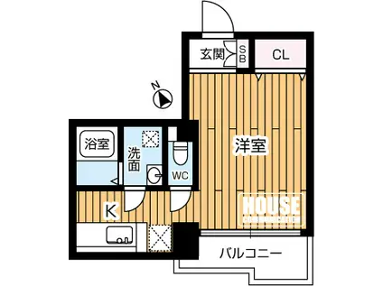 赤坂南部坂ハイツ(1K/3階)の間取り写真