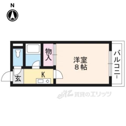 コスモハイツ河原町(1K/5階)の間取り写真