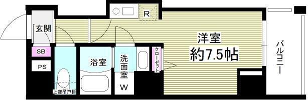 GLANZ門前仲町(ワンルーム/3階)の間取り写真