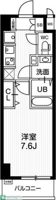 N-STAGE亀戸II(1K/4階)の間取り写真