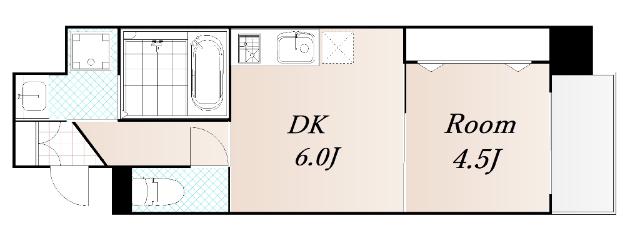 FOREST COURT南大江公園(1DK/8階)の間取り写真