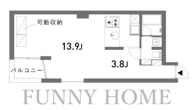 KAMIUMA PLACE(ワンルーム/3階)の間取り写真