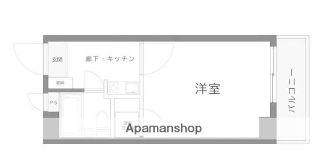 エタニティ川崎(1K/1階)の間取り写真