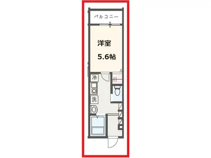 メルディア八広V(1K/1階)の間取り写真