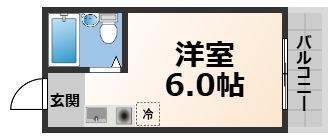 カーサコモダ(ワンルーム/3階)の間取り写真