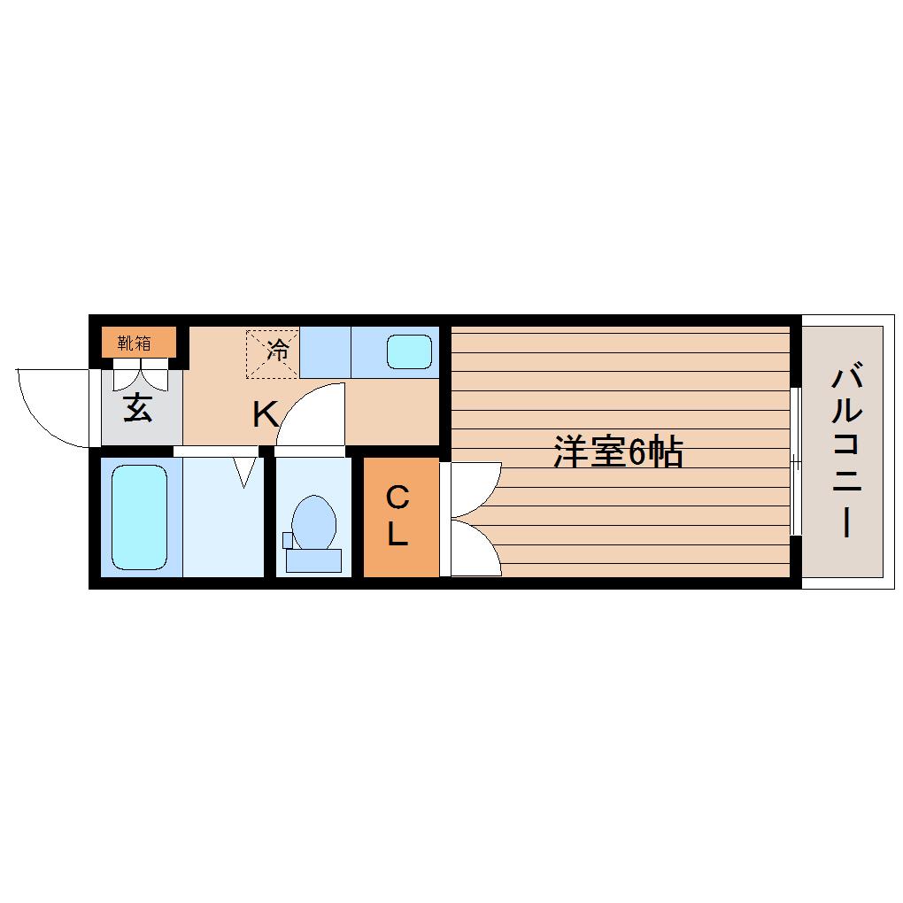 AOBA62(1K/1階)の間取り写真