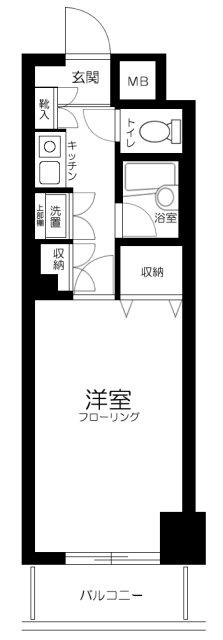 メゾンカルム横浜(1K/2階)の間取り写真