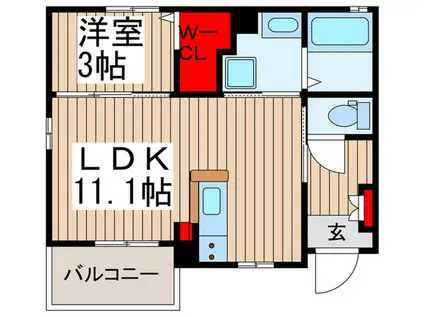 アクアガーデン(1LDK/1階)の間取り写真