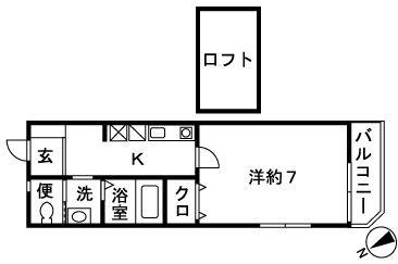 エルピス鵠沼(1K/2階)の間取り写真