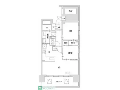 八王子レジデンス(1SLDK/13階)の間取り写真