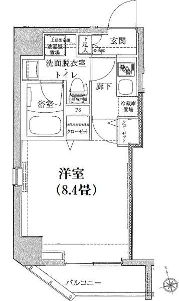 ティモーネ深川(1K/7階)の間取り写真