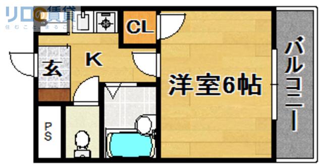 アンジュ クレール(1K/4階)の間取り写真