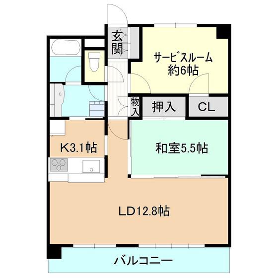 ステージワン荒川沖507(1SLDK/5階)の間取り写真