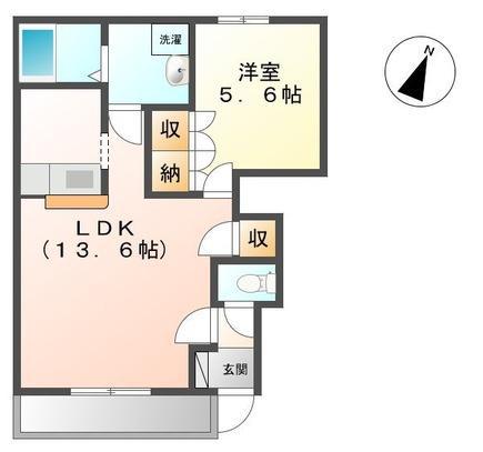 カリーノ桜井I(1LDK/1階)の間取り写真