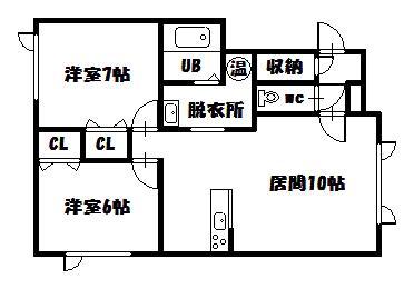 AGORA(2LDK/1階)の間取り写真