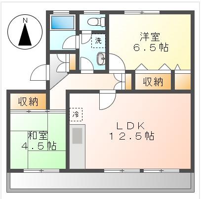 サンライズパレス(2LDK/2階)の間取り写真
