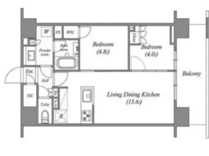 NIDO南千住(2LDK/15階)の間取り写真
