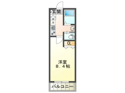 キャメル西八王子(1K/3階)の間取り写真