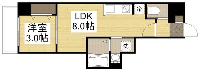 月光加賀(1LDK/8階)の間取り写真
