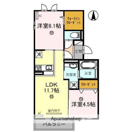 アイボヌール(2LDK/1階)の間取り写真