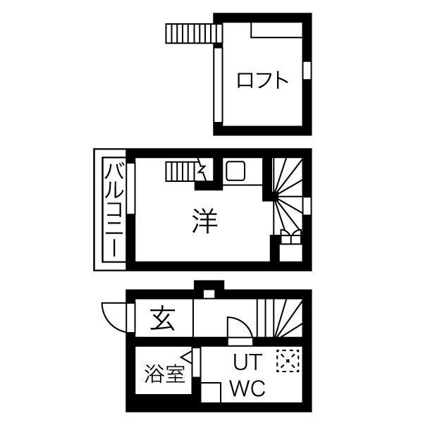 シャレイド豊田本町イースト(1SK/1階)の間取り写真