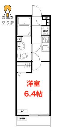 リブリ・LUXTIA(1K/2階)の間取り写真