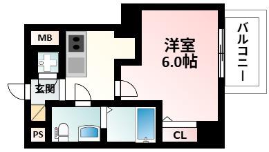 エスリード江坂グランツ(1K/10階)の間取り写真