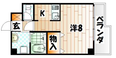 真鶴ACEビル(1K/4階)の間取り写真