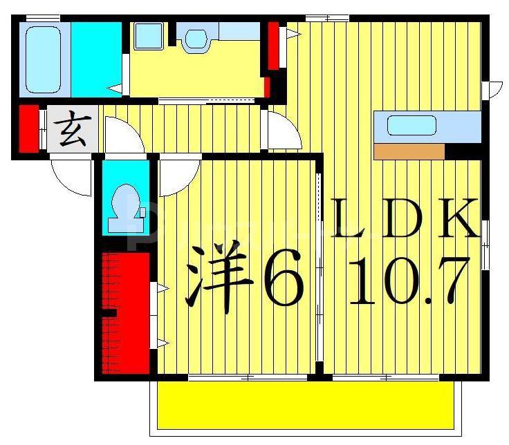 グラール(1LDK/2階)の間取り写真