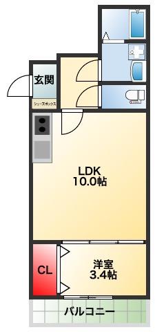 FSTYLE浜寺石津町西3号館(1LDK/2階)の間取り写真