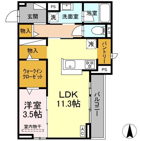 D-AVANCE西塚(1LDK/2階)の間取り写真