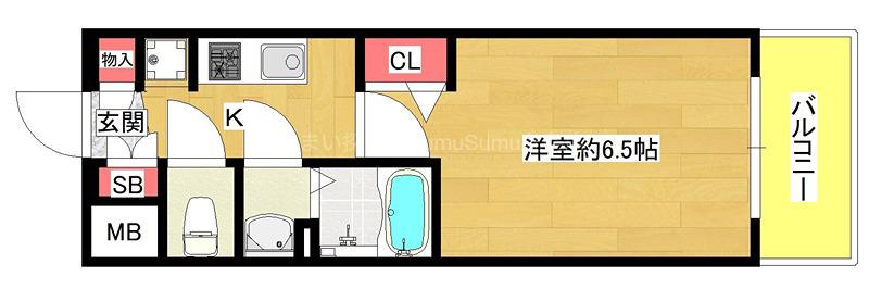 プレサンス OSAKA DOMECITYスクエア(1K/8階)の間取り写真