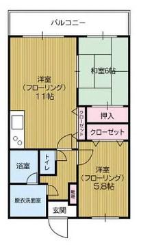 第3ケイコーマンション駅南(2LDK/10階)の間取り写真