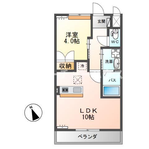 サニーコート1(1LDK/1階)の間取り写真